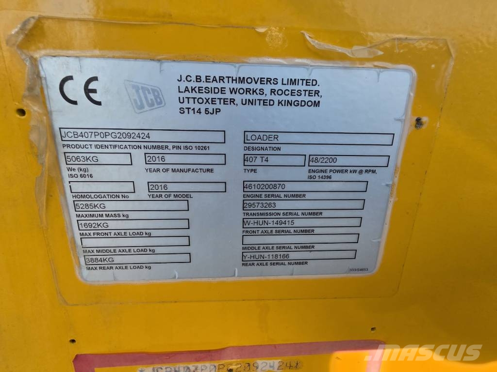 JCB 407 Kolové nakladače