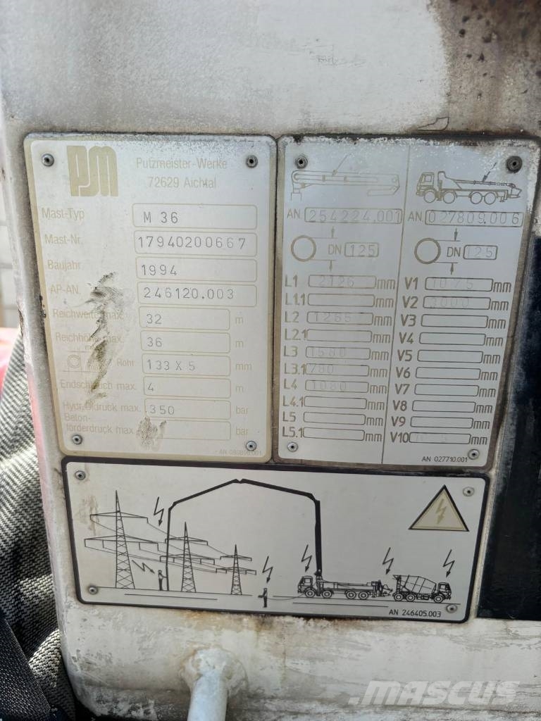 Putzmeister M 36 Betono siurbliai