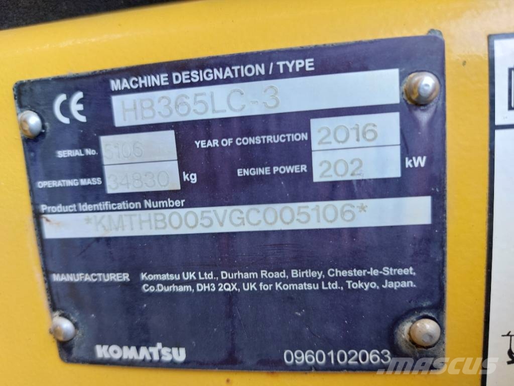 Komatsu HB 365 LC-3 Hybrid 履带挖掘机
