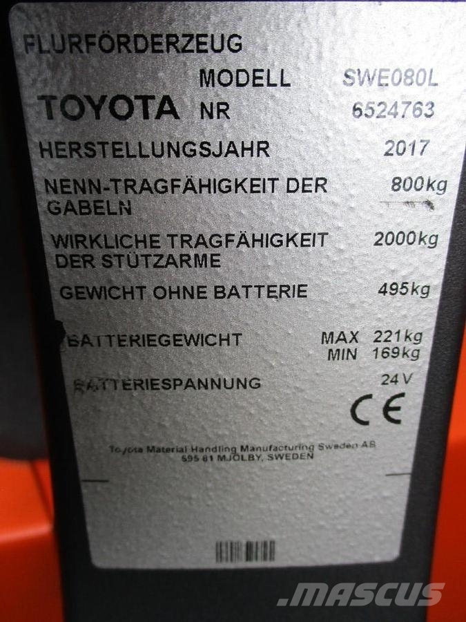 Toyota SWE 080L Nisko podizni električni viljuškar