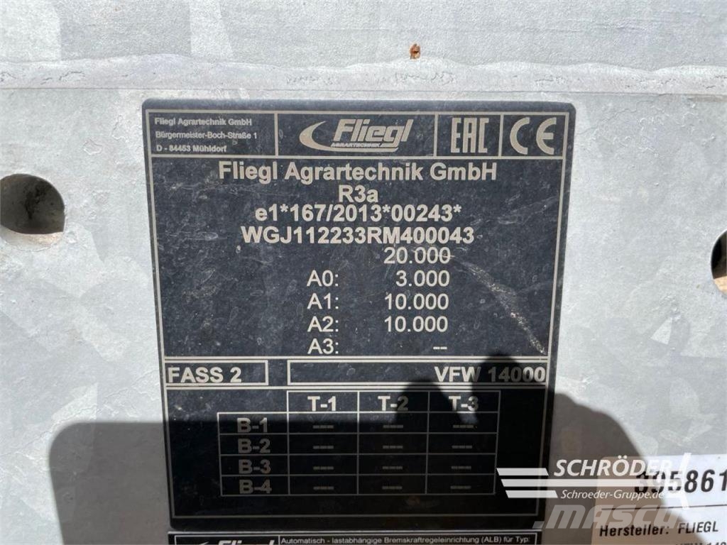 Fliegl VFW 14000 | 15 METER SCHLEPPSCHUH Lietteen levittimet
