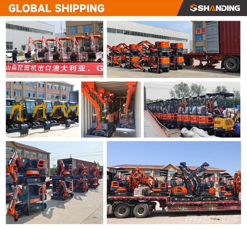 Shanding SD12E Mini Excavator 2 Ton 1.8 Ton Digger Zero Tai Excavadoras sobre orugas