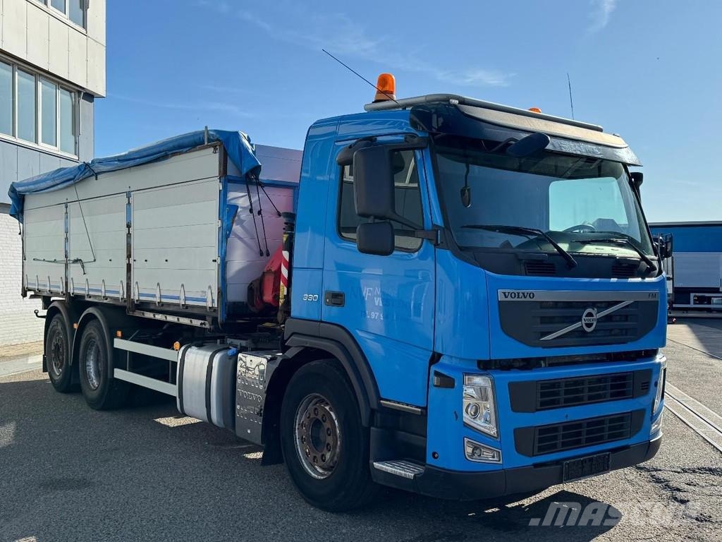 Volvo FM 330 6X2 EURO 5 KIPPER + FASSI F80A.0.22 Savivarčių priekabų vilkikai