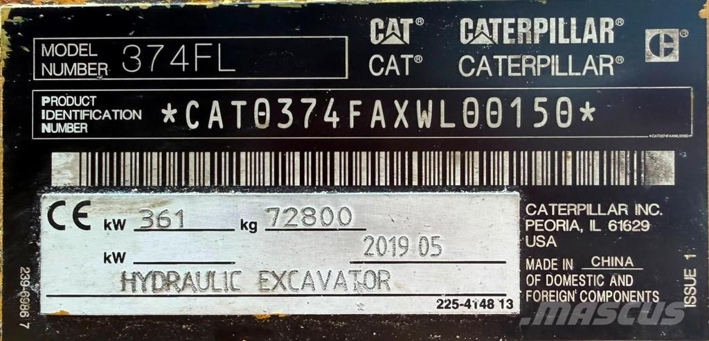 CAT 374F Rupsgraafmachines