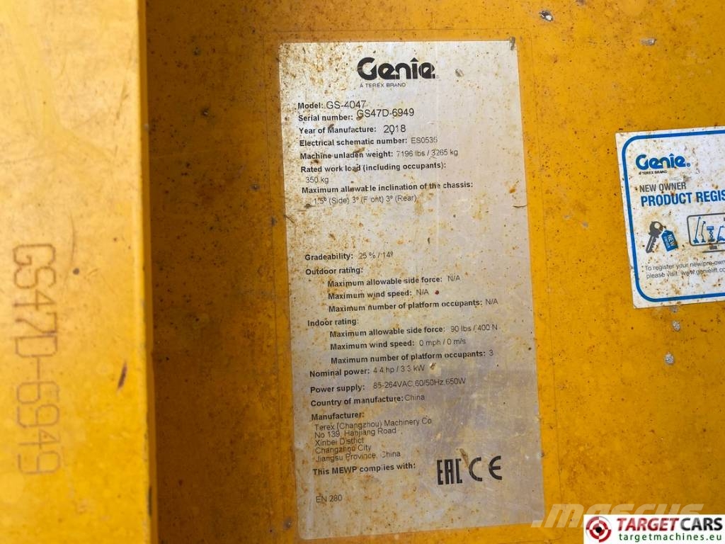 Genie GS-4047 Electric GS4047 Scissor Work Lift 1389cm Saxlifte