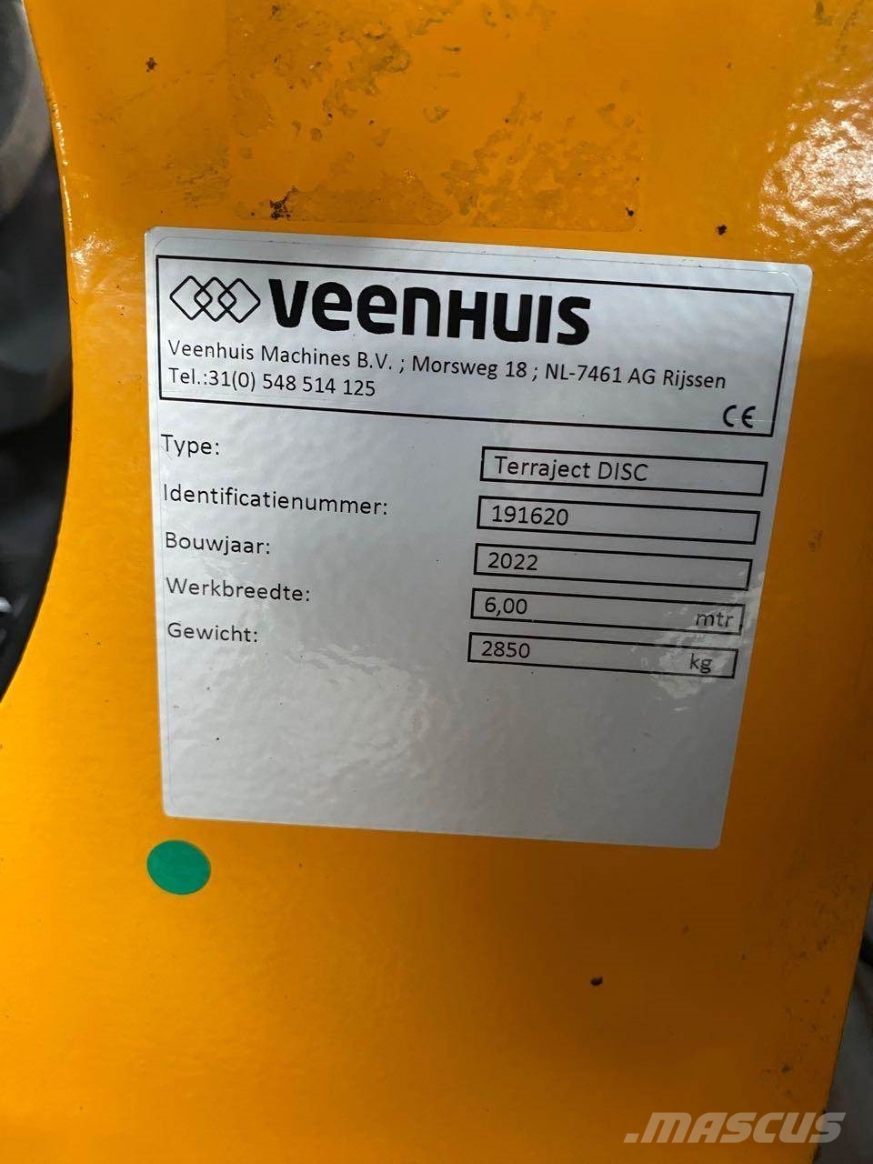 Veenhuis Terraject Disc 6.00 Espalhadores de estrume