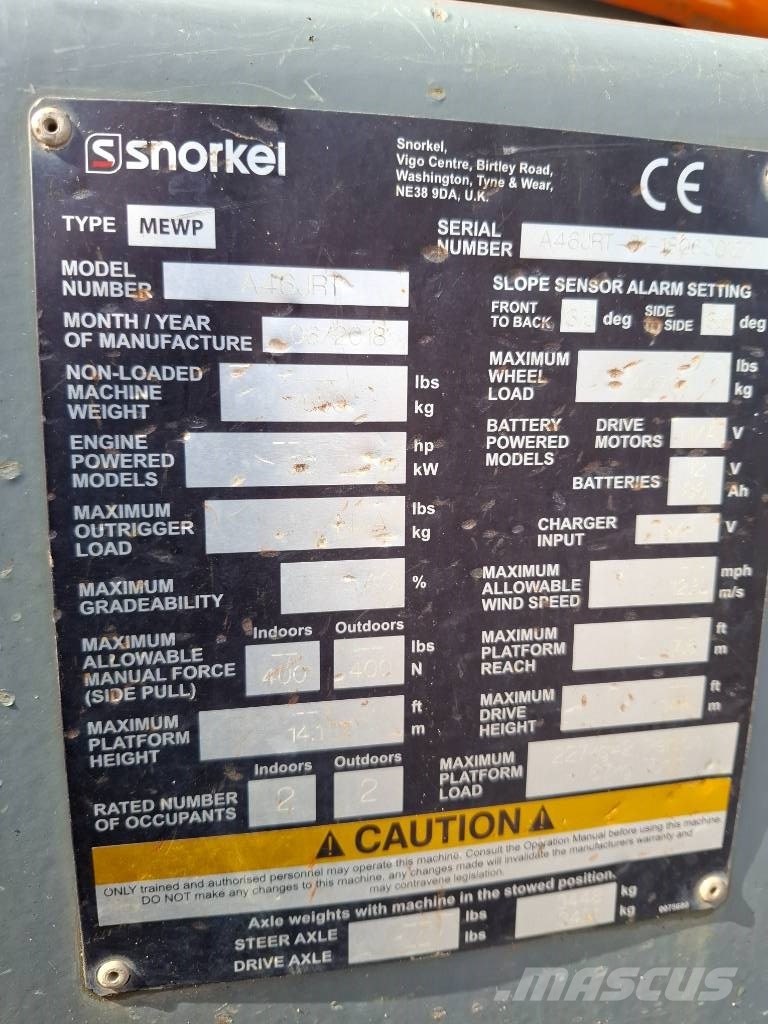 Snorkel A 46 J RT Zglobne dvižne ploščadi