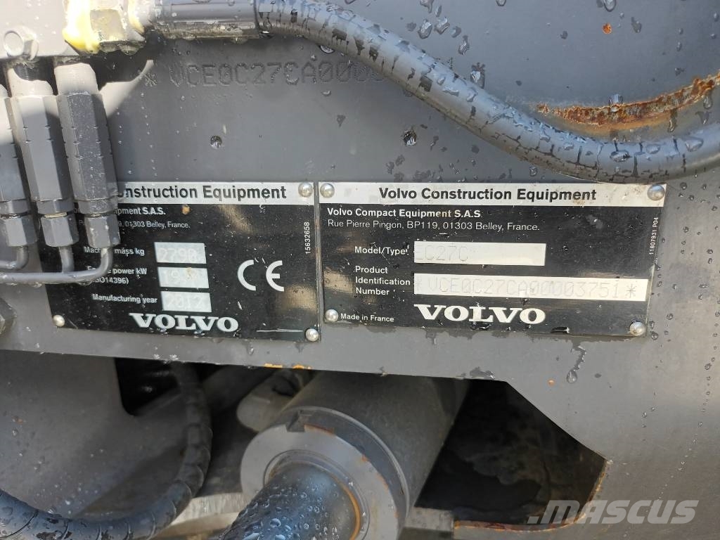 Volvo EC 27 C myös vuokraus Mini ekskavatörler, 7 tona dek