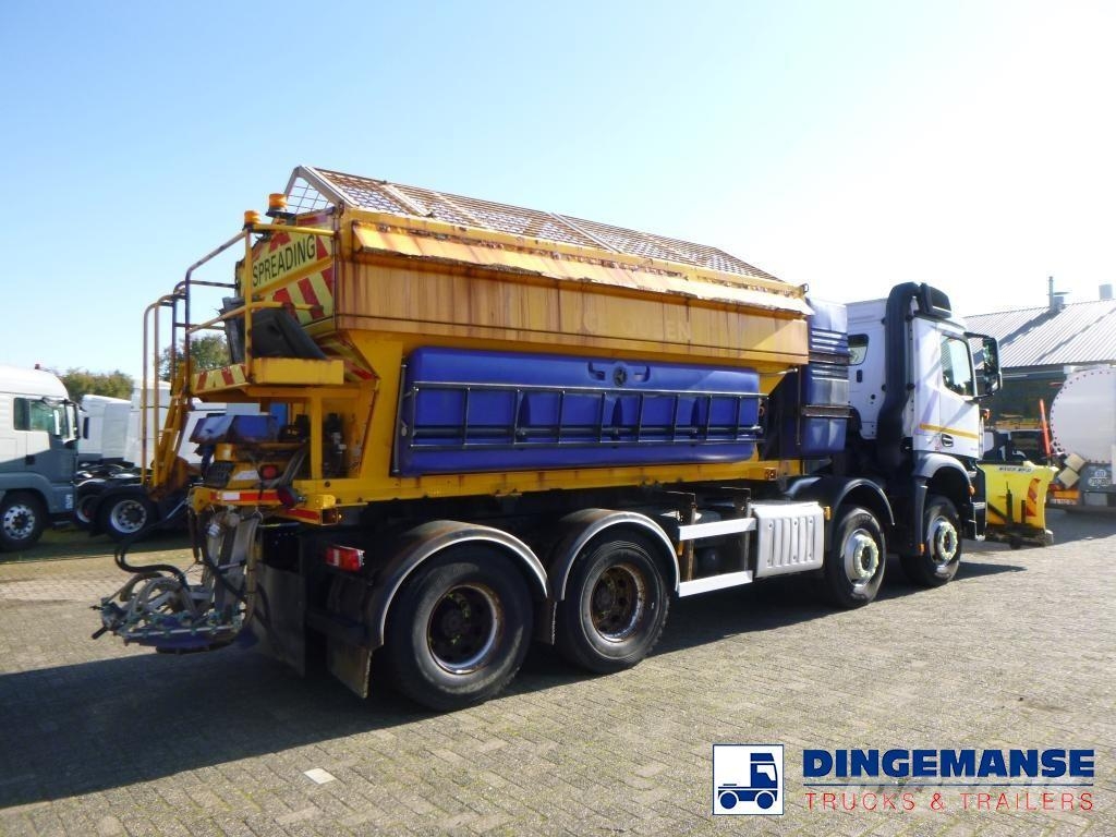 MB Trac Arocs 3240 8x4 RHD Schmidt snow plough / gritter Ratraki śniegowe