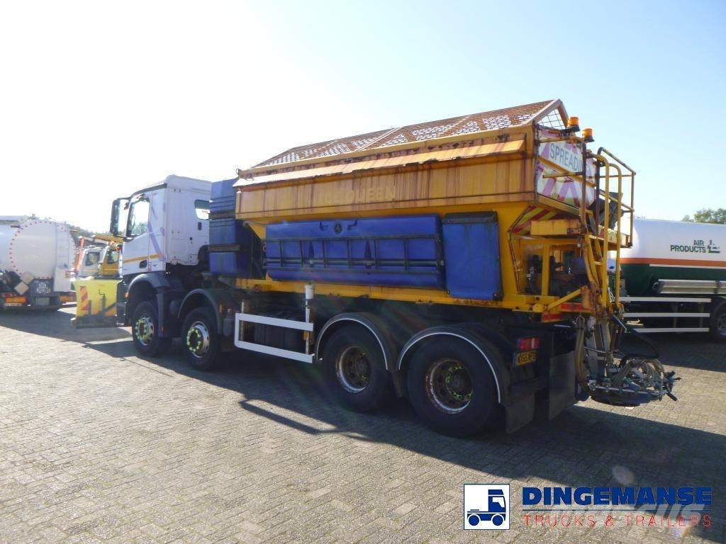 MB Trac Arocs 3240 8x4 RHD Schmidt snow plough / gritter Ratraki śniegowe