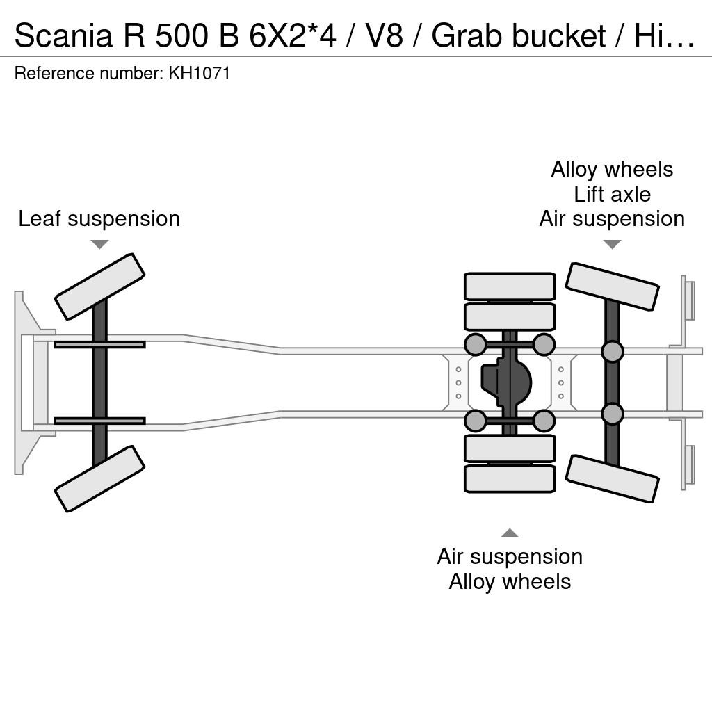 Scania R 500 B 6X2*4 / V8 / Grab bucket / High seat with Kranen voor alle terreinen