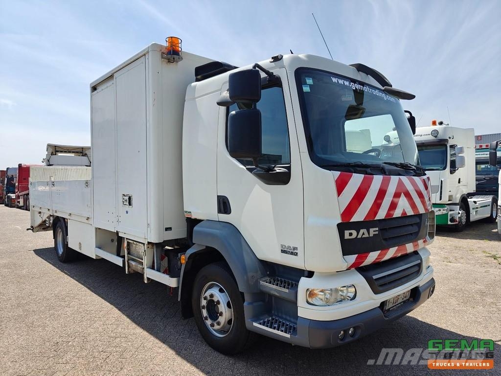 DAF LF 55.180 4x2 DayCab Euro4 - 14T - Hydraulic Loadi شاحنات مسطحة/مفصلية الجوانب