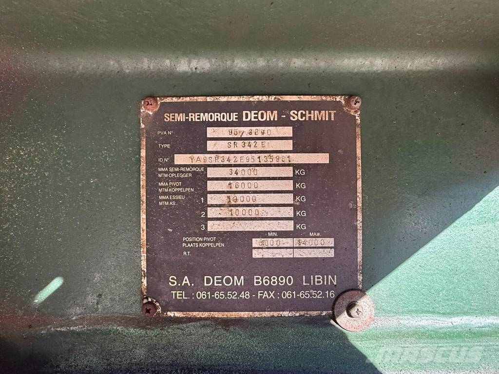  DEOM SCHMIT UITSCHUIFBARE HOUTOPLEGGER sr 342 E Semirremolque de transporte de madera
