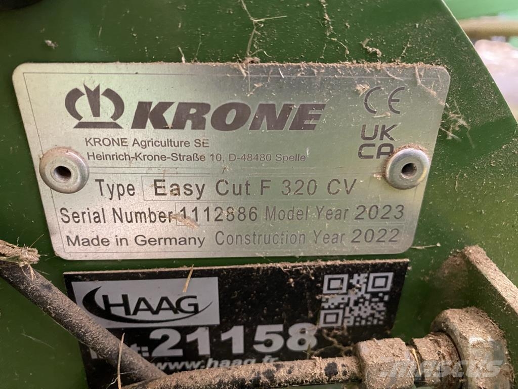 Krone F320CV Kosilice sa postoljem za vuču