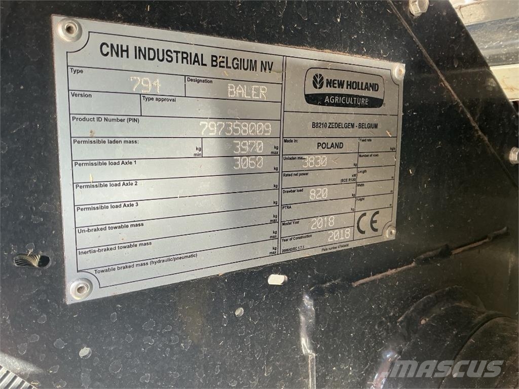 New Holland Roll Belt 180 Cropcutter Ronde-balenpersen