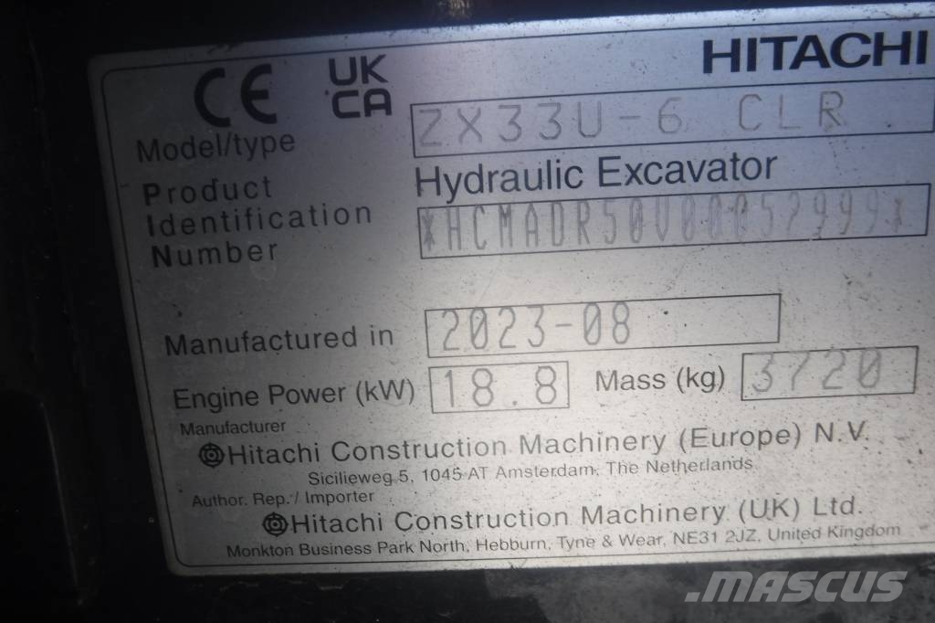 Hitachi ZX 33 U-6 Mini excavators < 7t (Mini diggers)