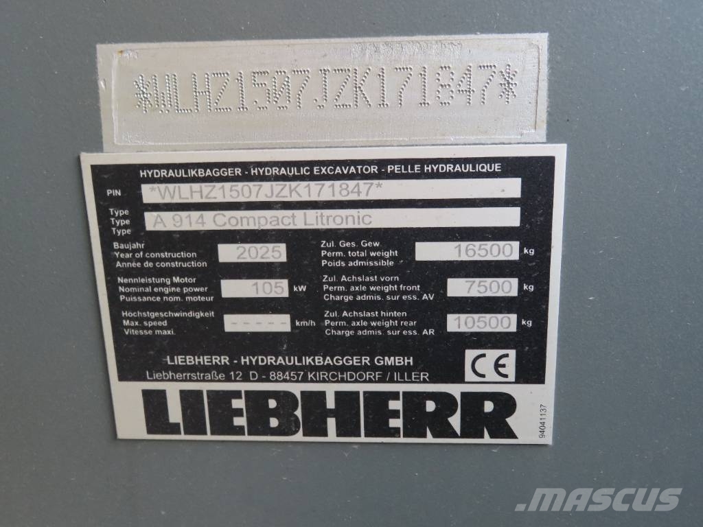 Liebherr A 914 Compact Litronic Pyöräkaivukoneet