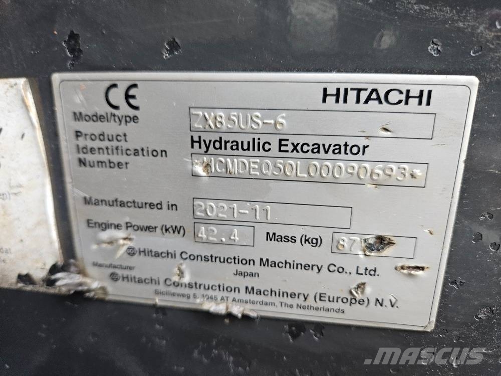 Hitachi ZX 85 US-6 Midigraafmachines 7t - 12t