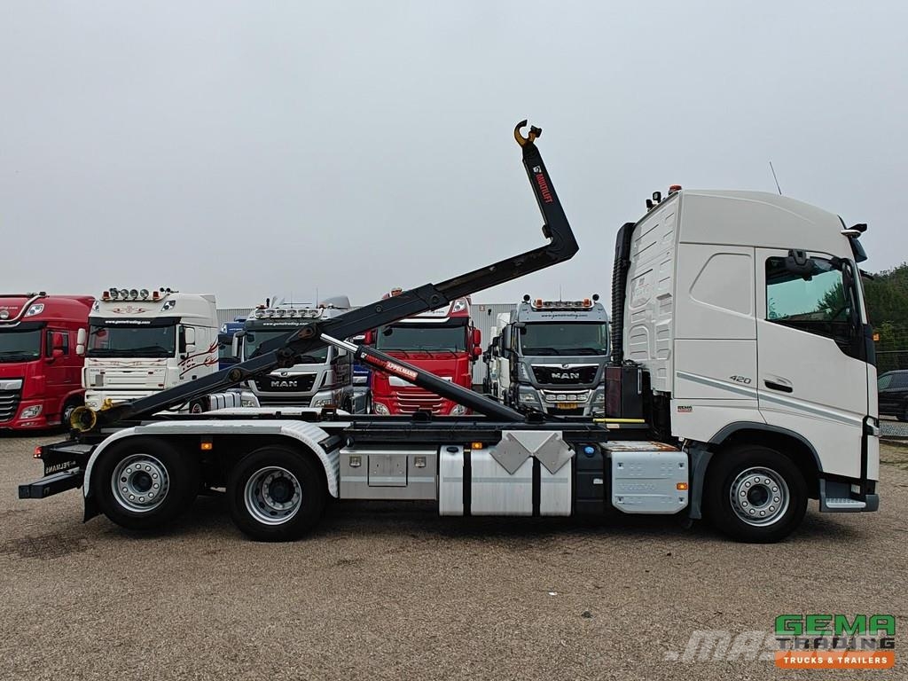 Volvo FH420 6x2/4 GlobeTrotter Euro6 - Hiab 21T Hooklift Rol kiper kamioni sa kukom za podizanje tereta