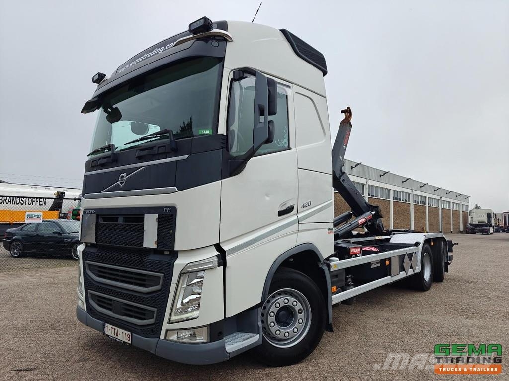 Volvo FH420 6x2/4 GlobeTrotter Euro6 - Hiab 21T Hooklift Rol kiper kamioni sa kukom za podizanje tereta