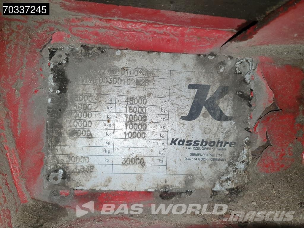 Kässbohrer 3 axles Extendable Lift + Steering Axle BPW MOT 08 플랫베드/드롭사이드 세미 트레일러