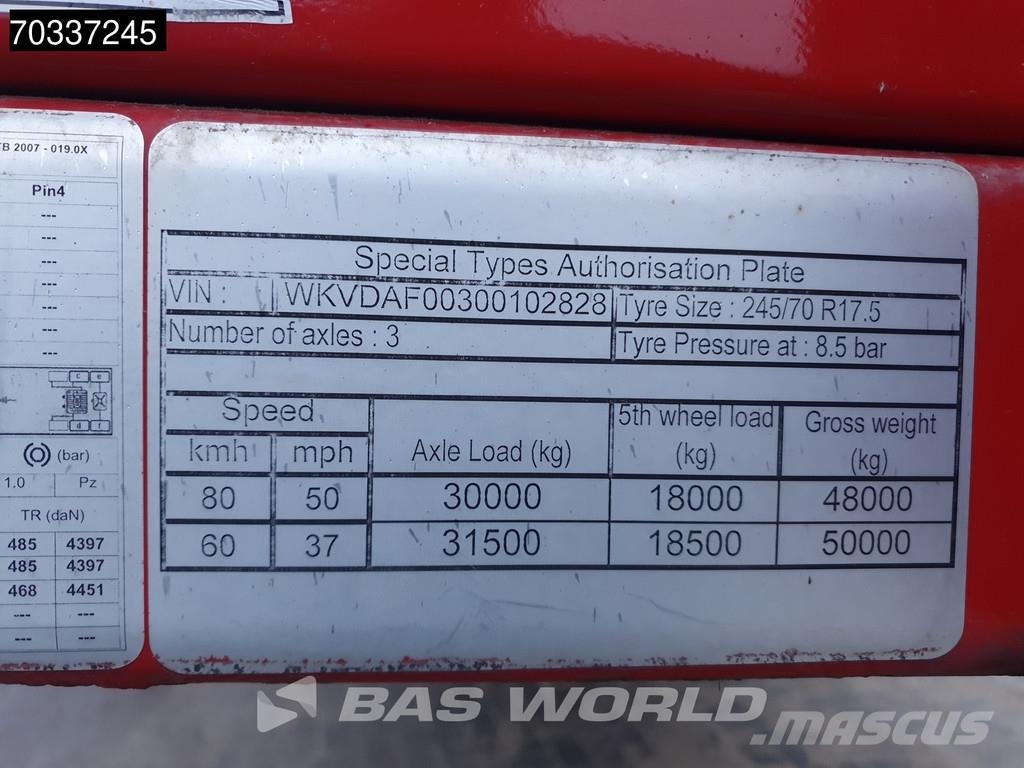 Kässbohrer 3 axles Extendable Lift + Steering Axle BPW MOT 08 Poluprikolice sa otvorenim sandukom
