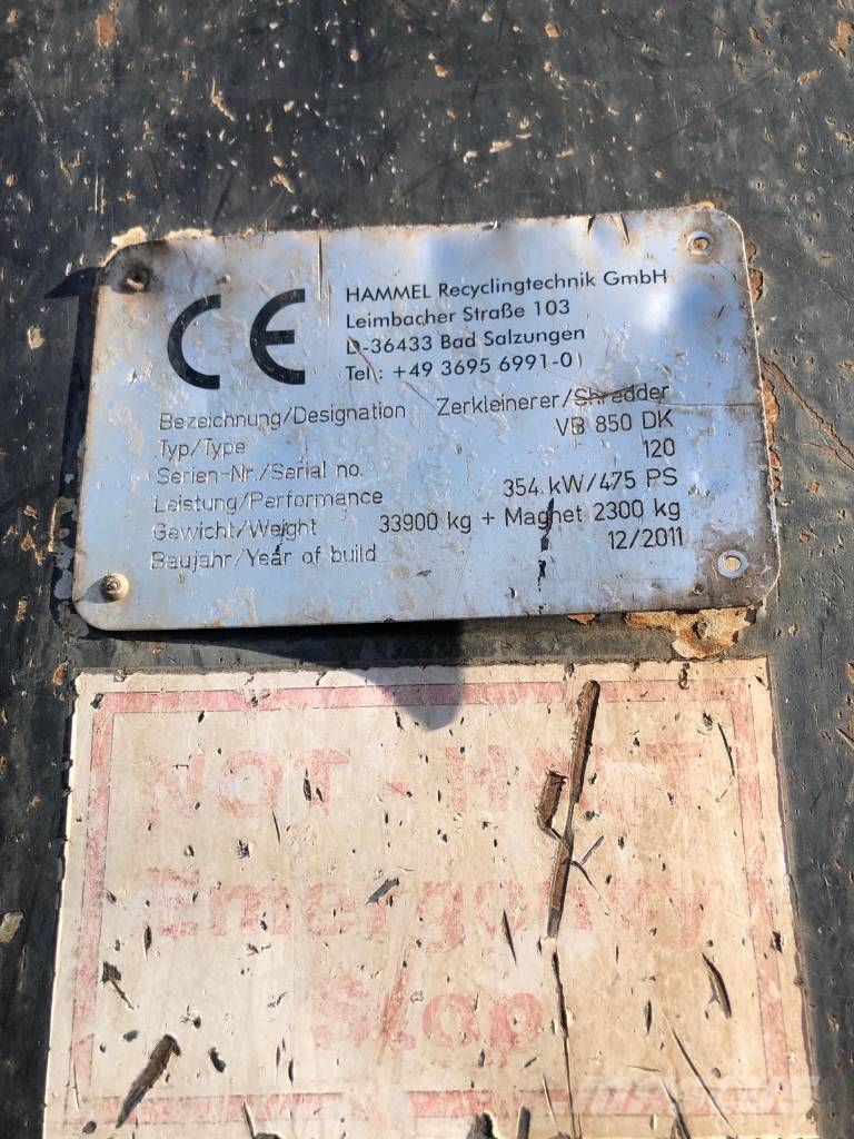 Hammel VB 850 DK Strojevi za rezanje otpada