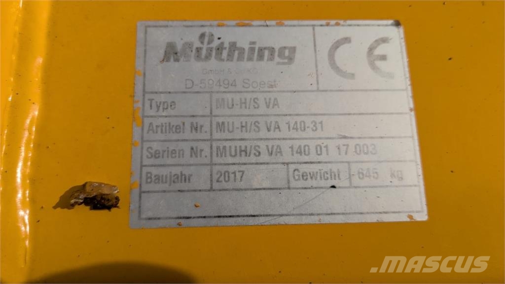 Müthing MU-H/S VA 140 Aplinkos tvarkymas - Kita