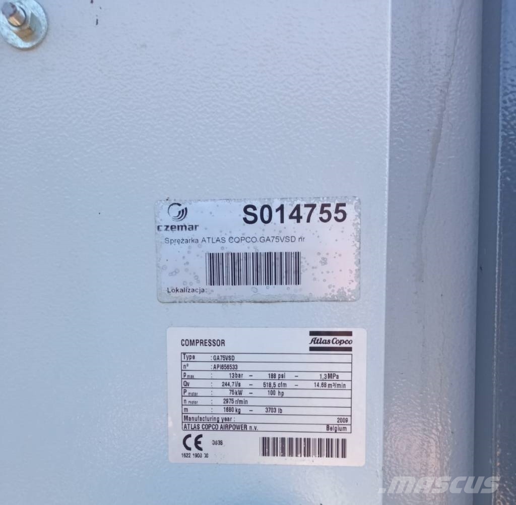 Atlas Copco GA75 VSD Kompressoren