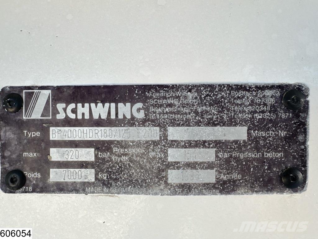 Schwing BP 4000 HD 320 bar hydraulic, 154 bar concrete Betonpomptrucks