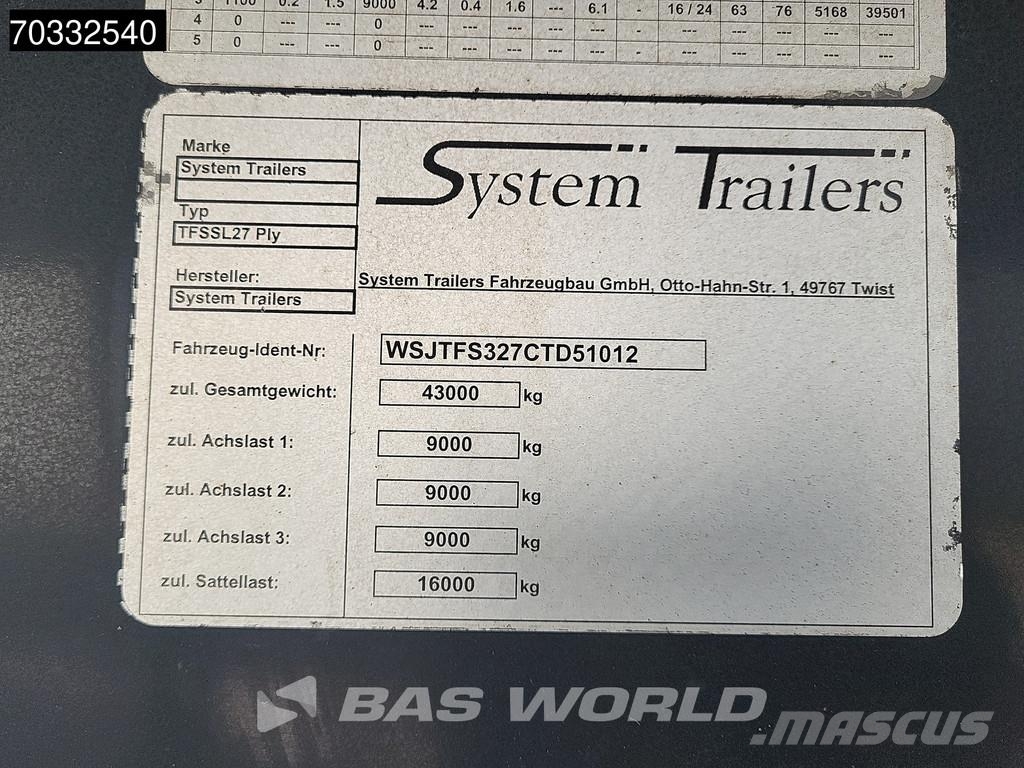 SYSTEM TRAILERS TFSSL27 Ply 3 axles SAF Kofferauflieger