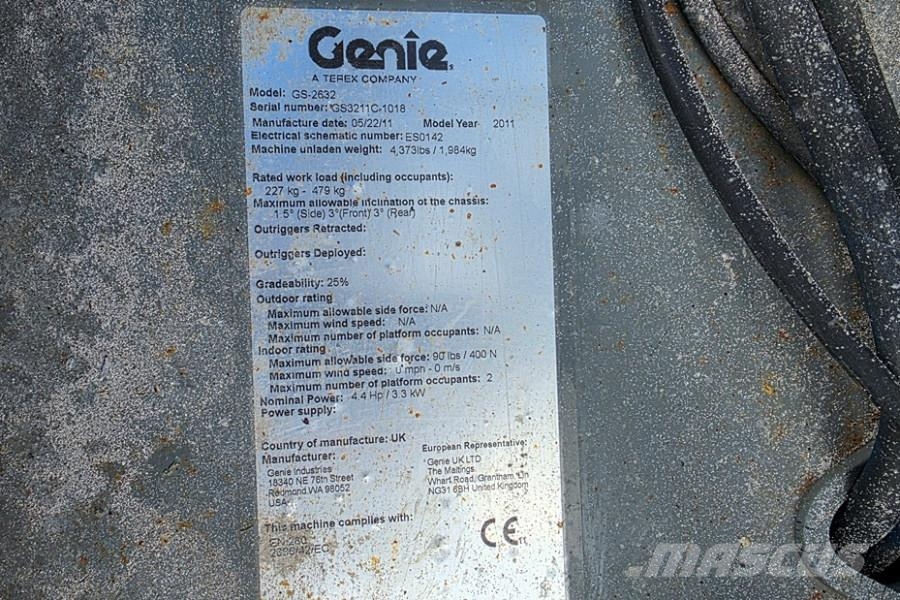 Genie GS2632 Electric, Batteries 2025, 10m Working Heigh 剪式升降機