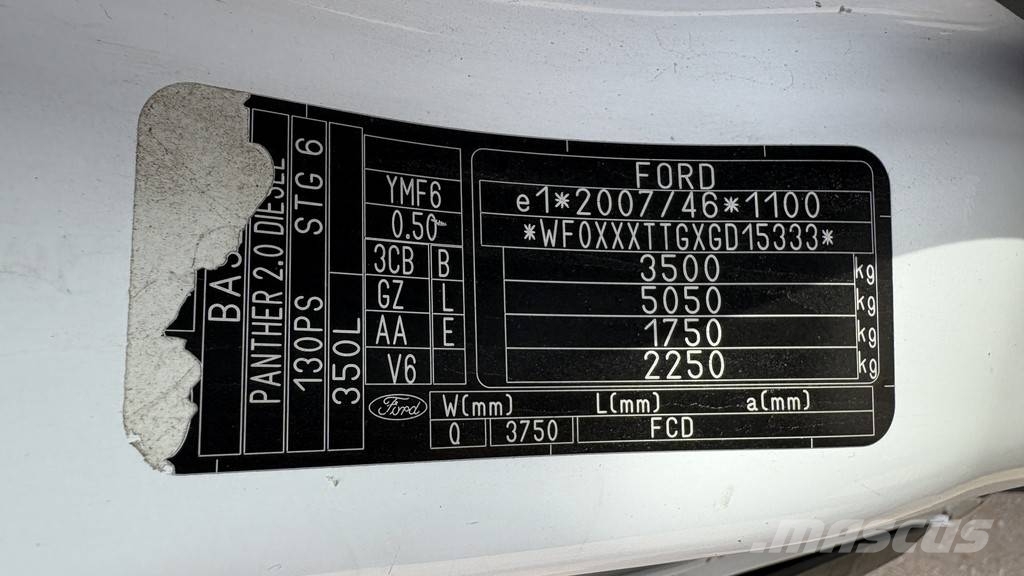 Ford TRANSIT FURGON 130T350 - L3H3 - 2016 YEAR - MANUAL 廂式貨物運輸車