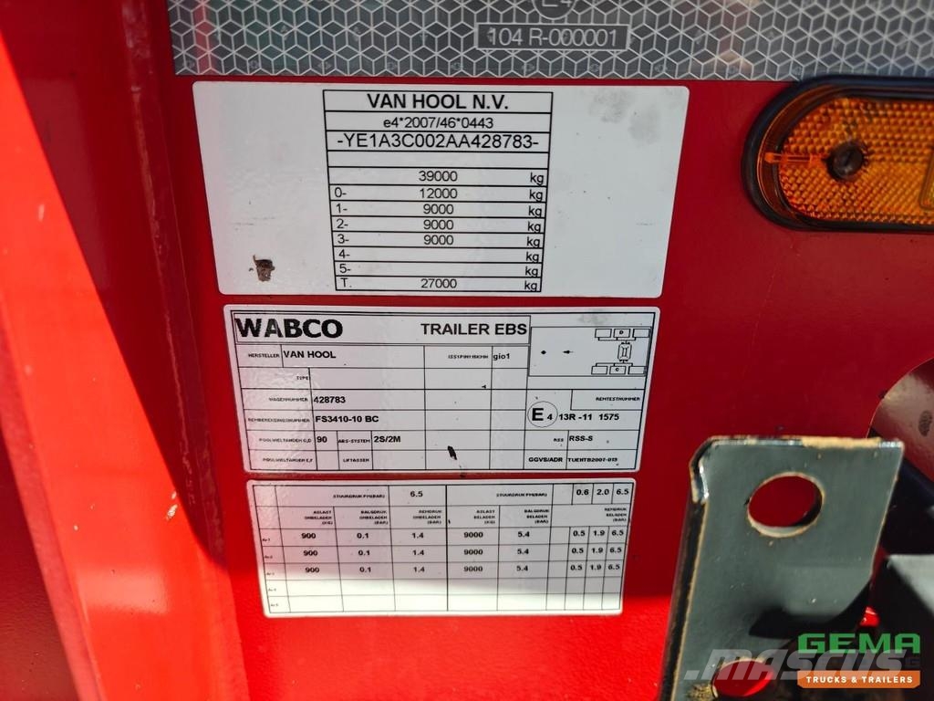 Van Hool A3C002 20 30FT TANK/SWAP - 3620KG - ADR - BPW Asse Konteinerveo poolhaagised