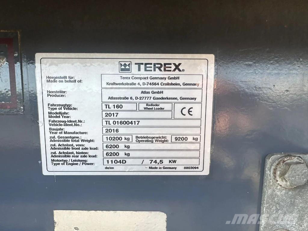 Terex TL 160 +HOOGKIEPBAK+HYDRAULISCHE+VEEGBORSTEL Hjullastare