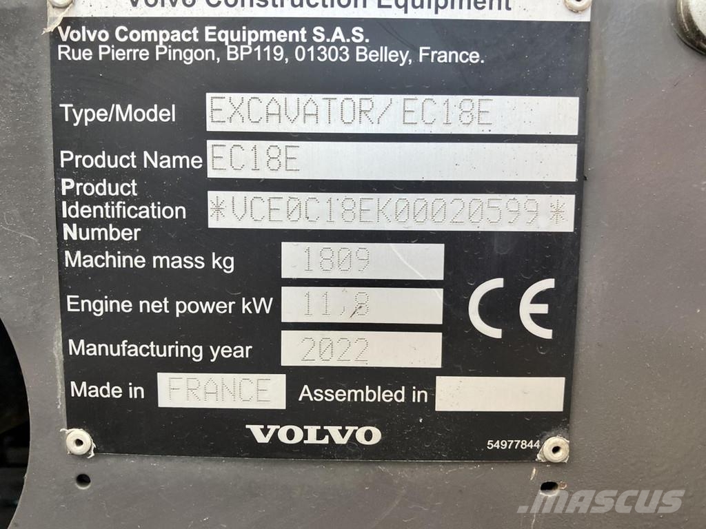 Volvo EC 18 E Minibagger < 7t