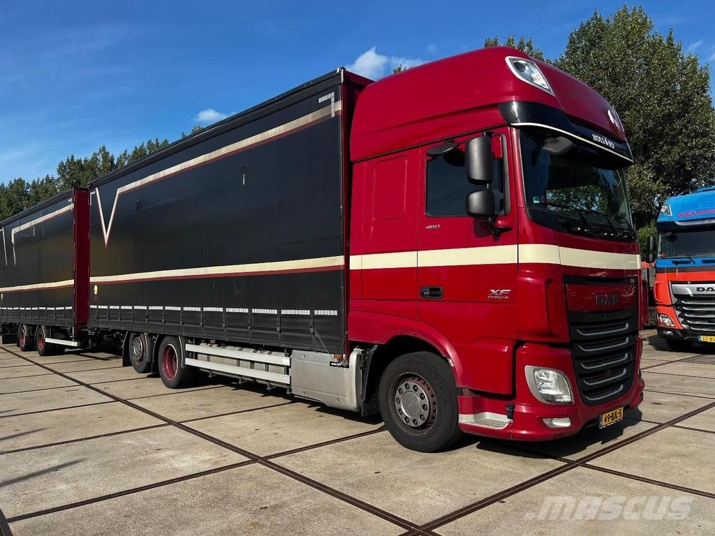 DAF XF 460 6X2 EURO 6 + SLIDING ROOF + 2 AXLE TRAILER شاحنات بغطاء جانبي