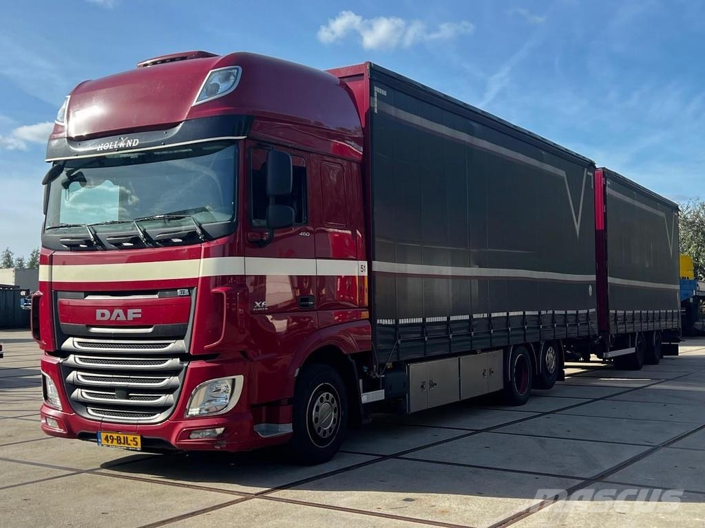 DAF XF 460 6X2 EURO 6 + SLIDING ROOF + 2 AXLE TRAILER شاحنات بغطاء جانبي