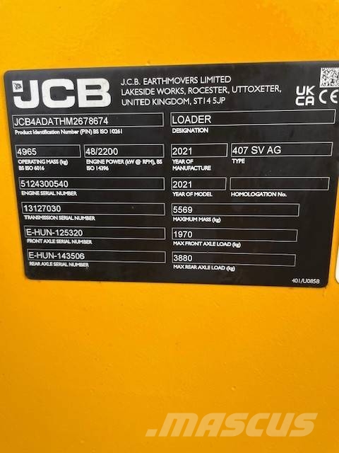 JCB 407 hjullastare Chargeuse sur pneus