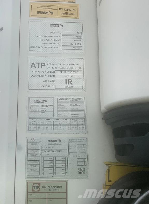 Schmitz Cargobull Trailer Reefer Flower Width & Double Stock Straigh نصف مقطورات بدرجة حرارة قابلة للضبط