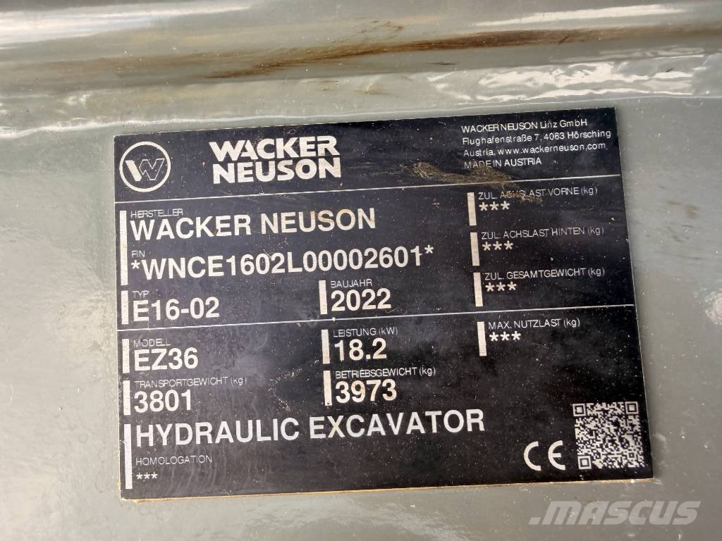 Wacker Neuson EZ36 Εκσκαφείς με ερπύστριες