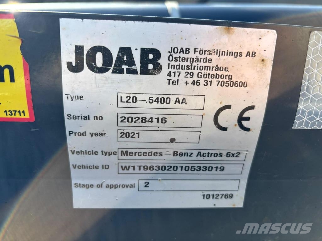 Mercedes-Benz ACTROS 2848 6x2*4 EURO6 + JOAB 20T + 1470mm Treileri ar āķi