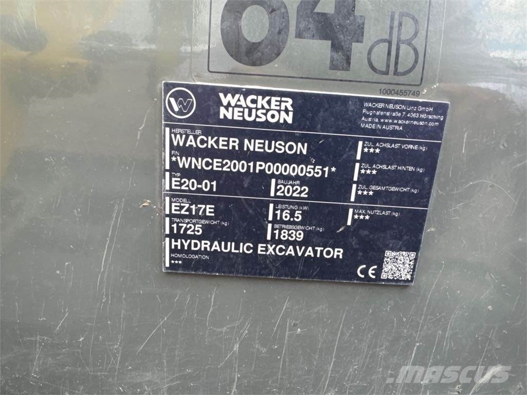 Wacker Neuson EZ17e Excavadoras sobre orugas