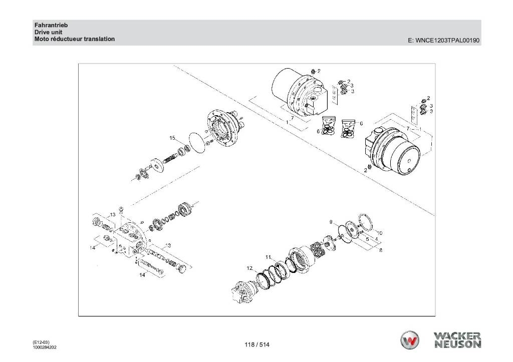 Wacker Neuson Fahrmotor ET20 Koparki gąsienicowe