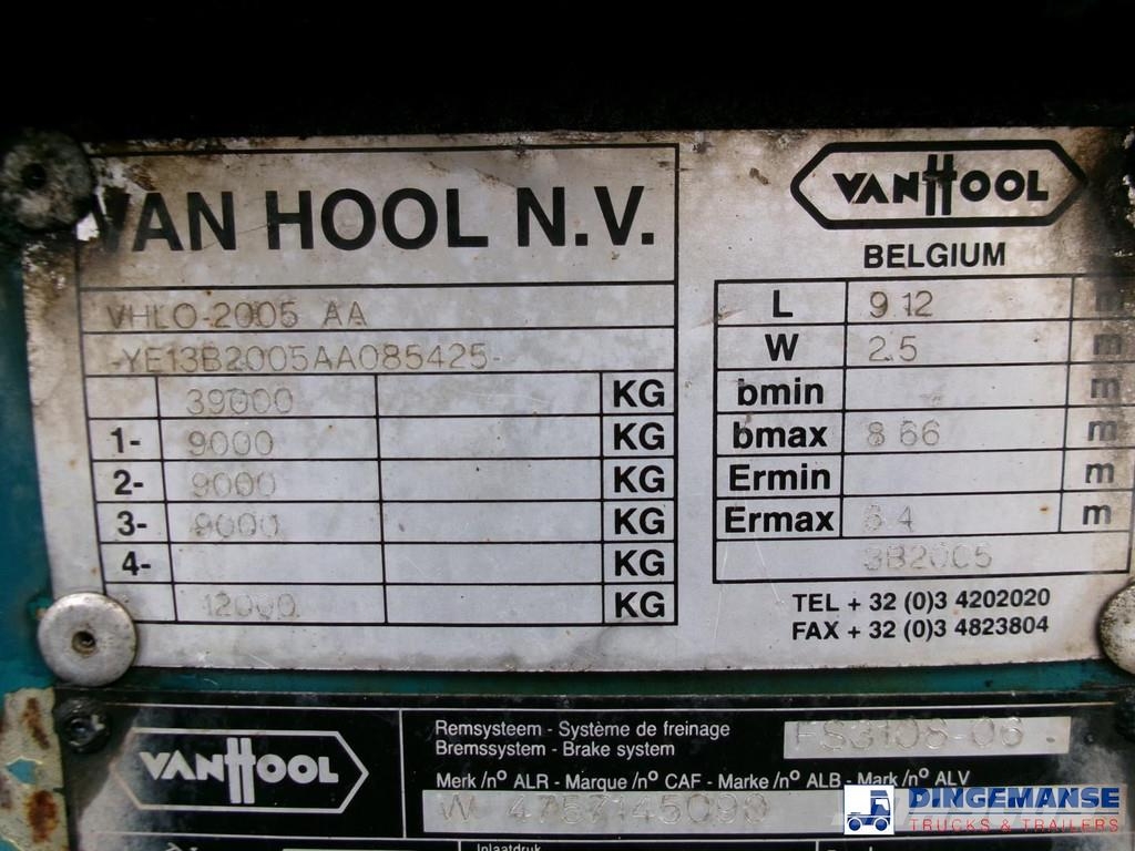Van Hool 3-axle container chassis 20,30 ft. Containerframe semi-trailers