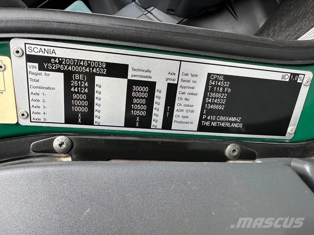 Scania P410 6x4 / Euro 6 / Marrel AL THM 22U Haak armsyst شاحنات الرافعات الخطافية