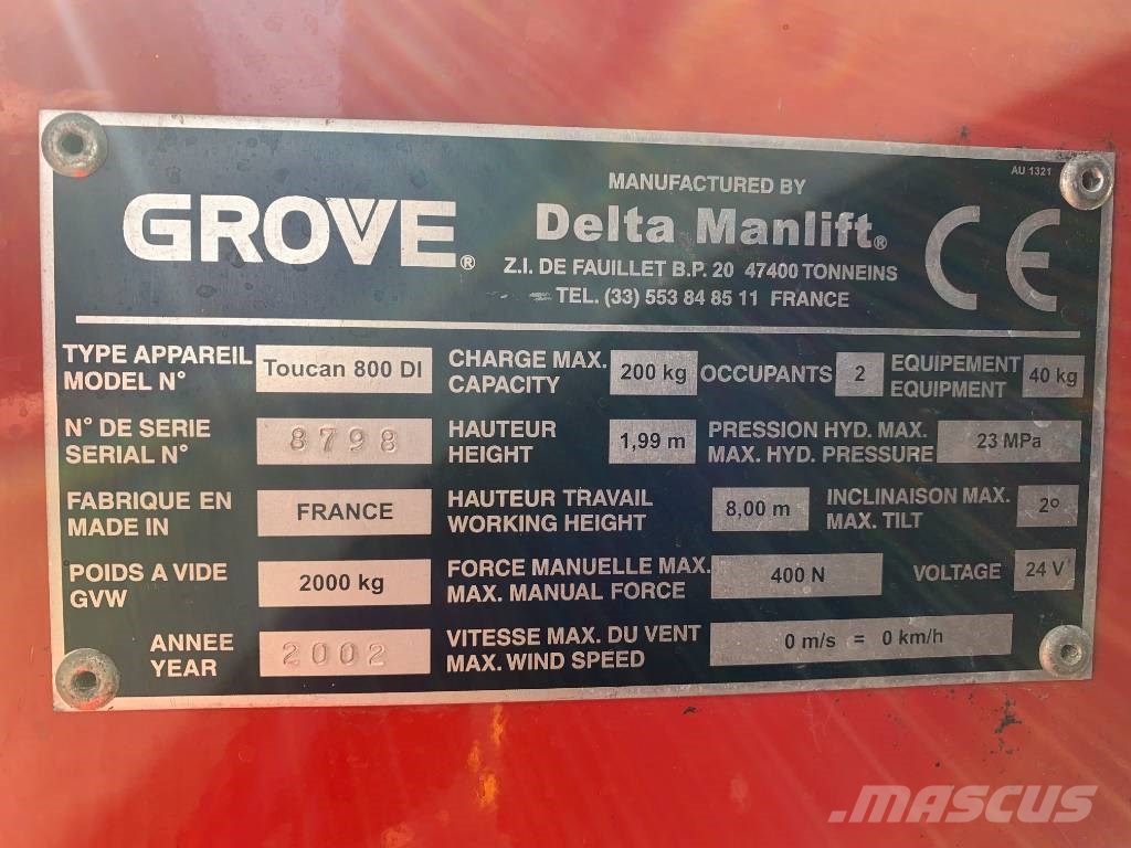 Grove TOUCAN 1100 V-3556 EO Вертикальні щоглові підйомники