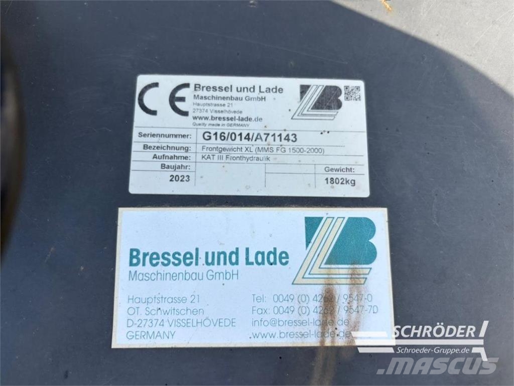 Bressel FG 1800 (G16) | FRONTGEWICHT | 1800KG Otros accesorios para tractores