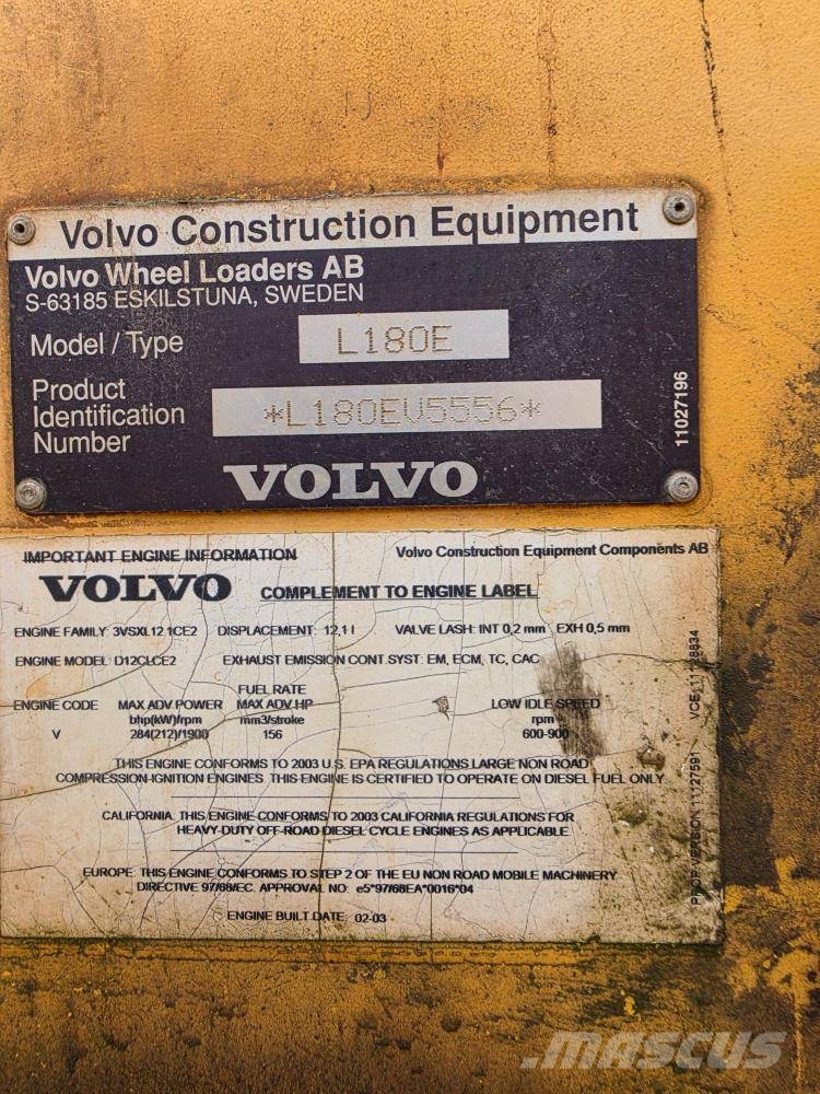 Volvo L 180 E Cargadoras sobre ruedas