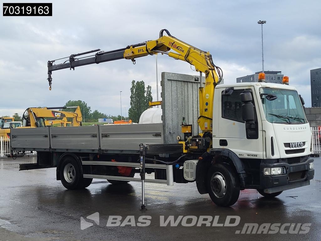 Iveco Eurocargo 160E280 4X2 Hyva V911 3S Crane Kran 750c Φορτηγά Kαρότσα με ανοιγόμενα πλαϊνά